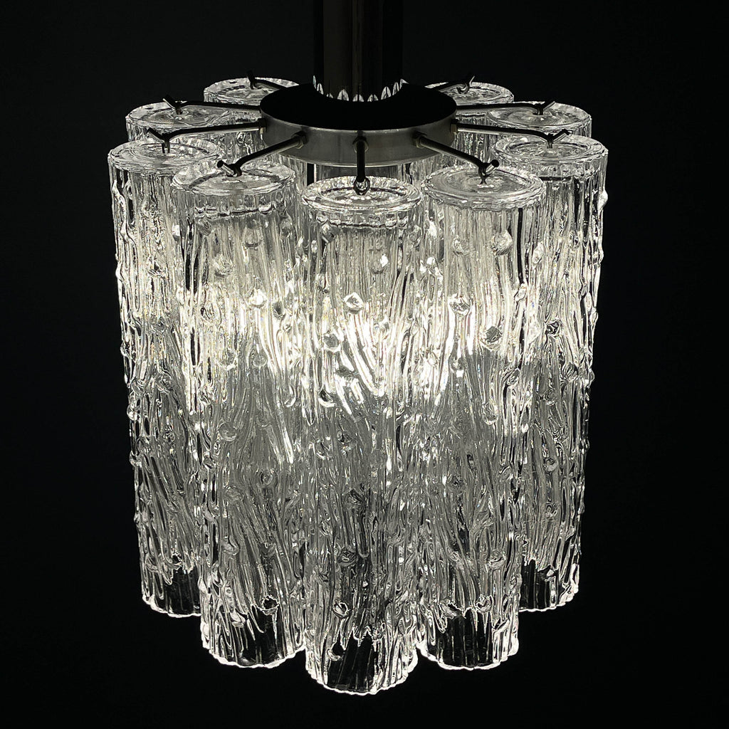 Mid-century murano glass chandelier Tronchi by Toni Zuccheri for Venini Italy 1960s