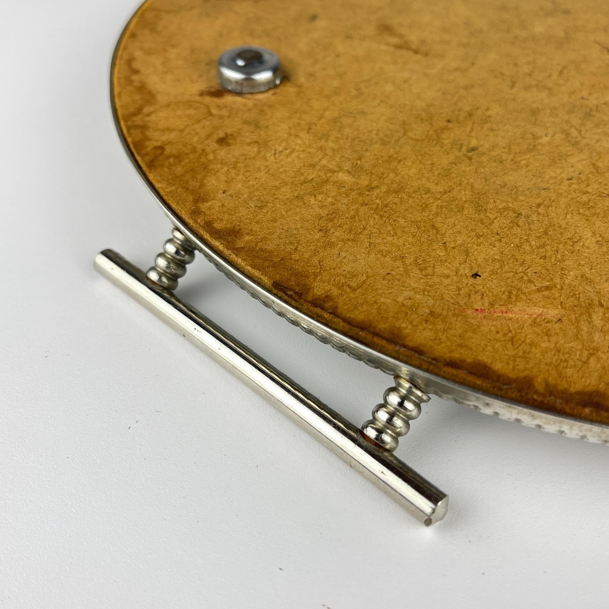 Vintage metal tray with mirror, Italy 1970s