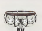 Vintage Glass Metal Vase 1970s Yugoslavia Handmade Patina Fruit Vase