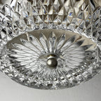 Mid-century glass pendant lamp Italy 1960s Vintage Italian lighting Space Age