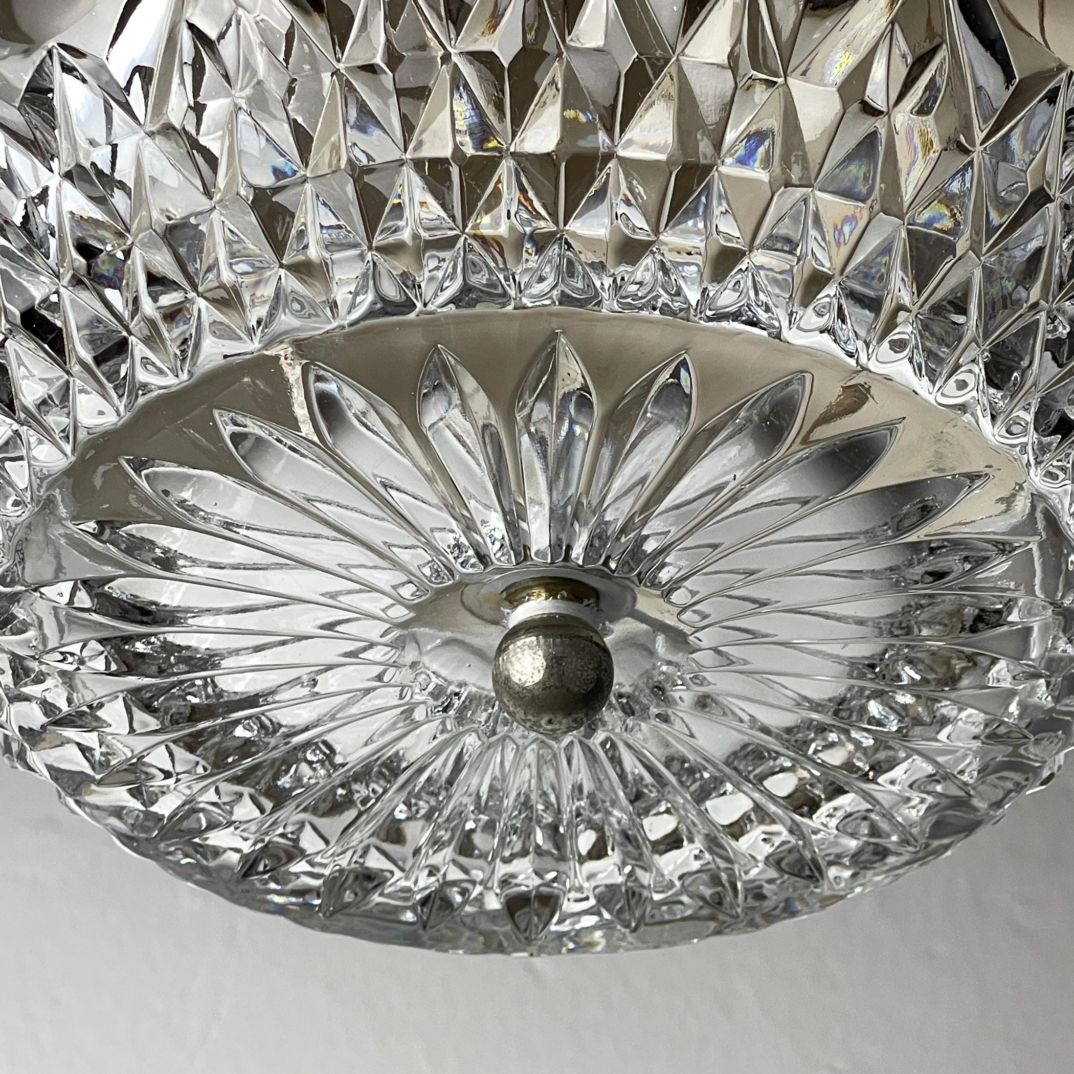 Mid-century glass pendant lamp Italy 1960s Vintage Italian lighting Space Age