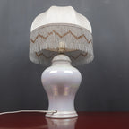 Vintage pearl ceramic table lamp Italy 1970s Retro lighting Mid-century modern