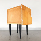 Mid-century bedside table Yugoslavia Retro Modern 1970s Polished Nightstand Storage