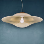 Murano pendant lamp woman's wide-brim-hat Italy 1970s Mid-century italian lighting