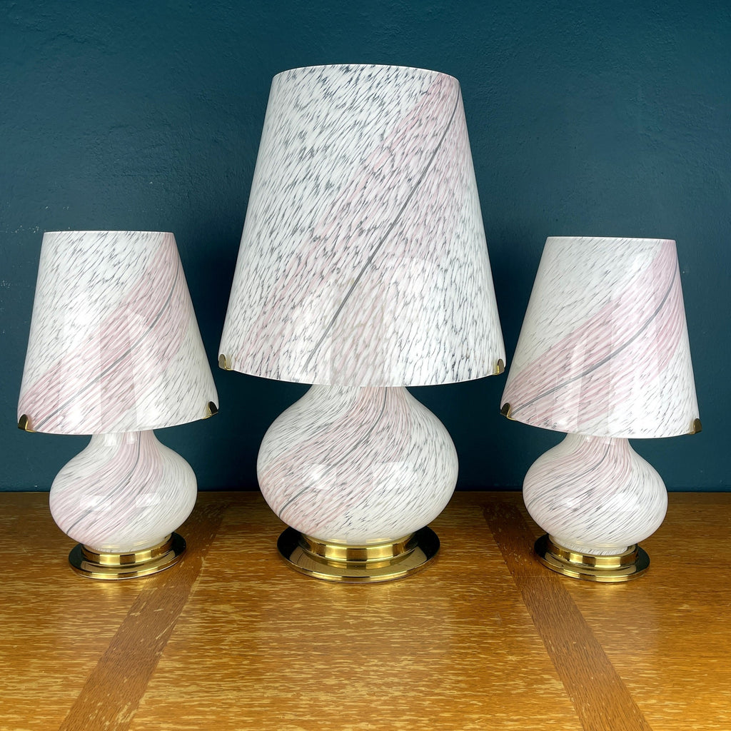 Pair of murano table lamps Mushroom Italy 1970s Italian Modern Retro home decor