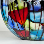 Original large vintage murano glass vase Murrine, Italy 1980s