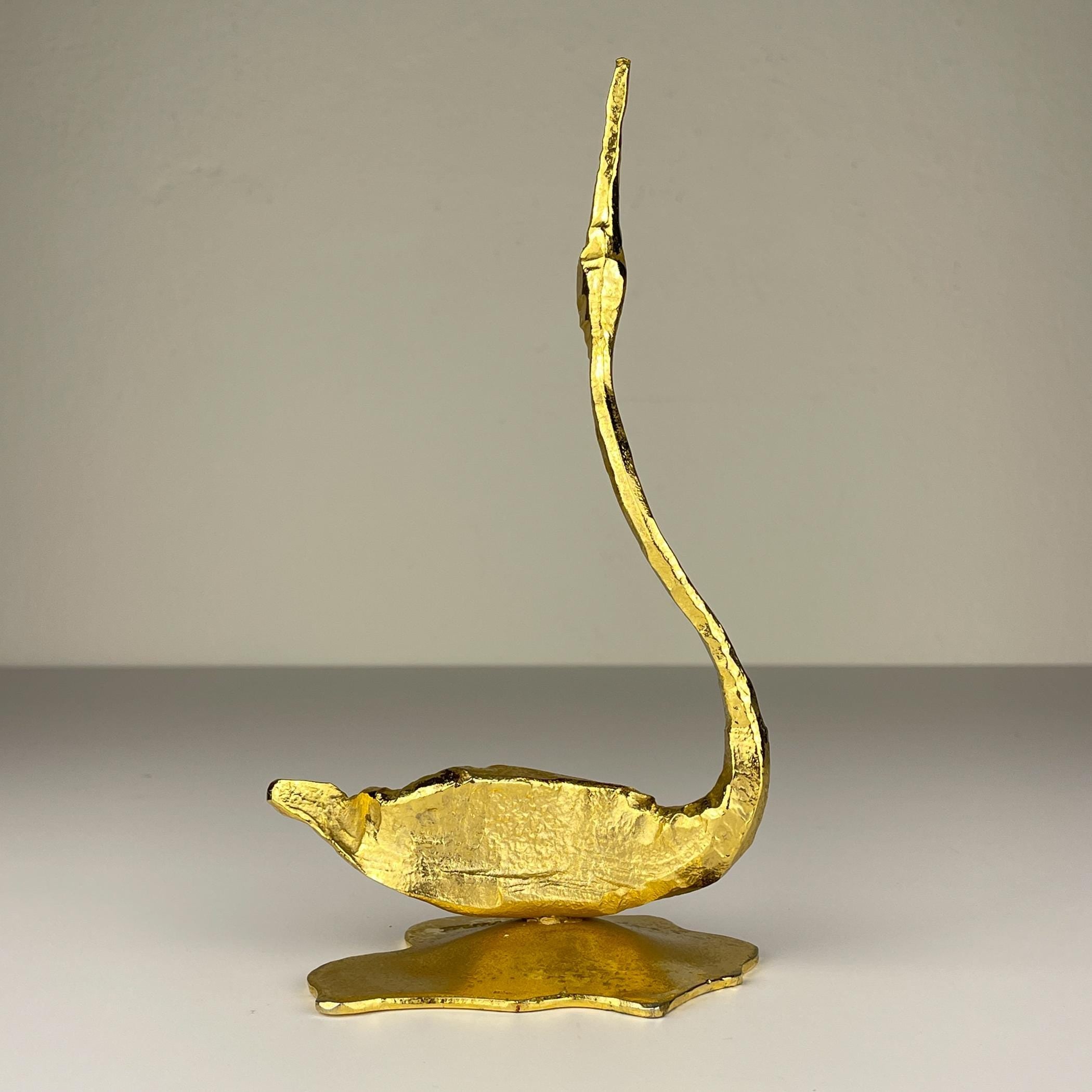 Vintage metal sculpture Bird by Salvino Marsura, Italy 1970s, Mid-century Modern