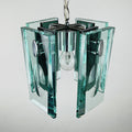 Fontana Arte Art Glass Pendant Lamp: Italian MCM 70s Design