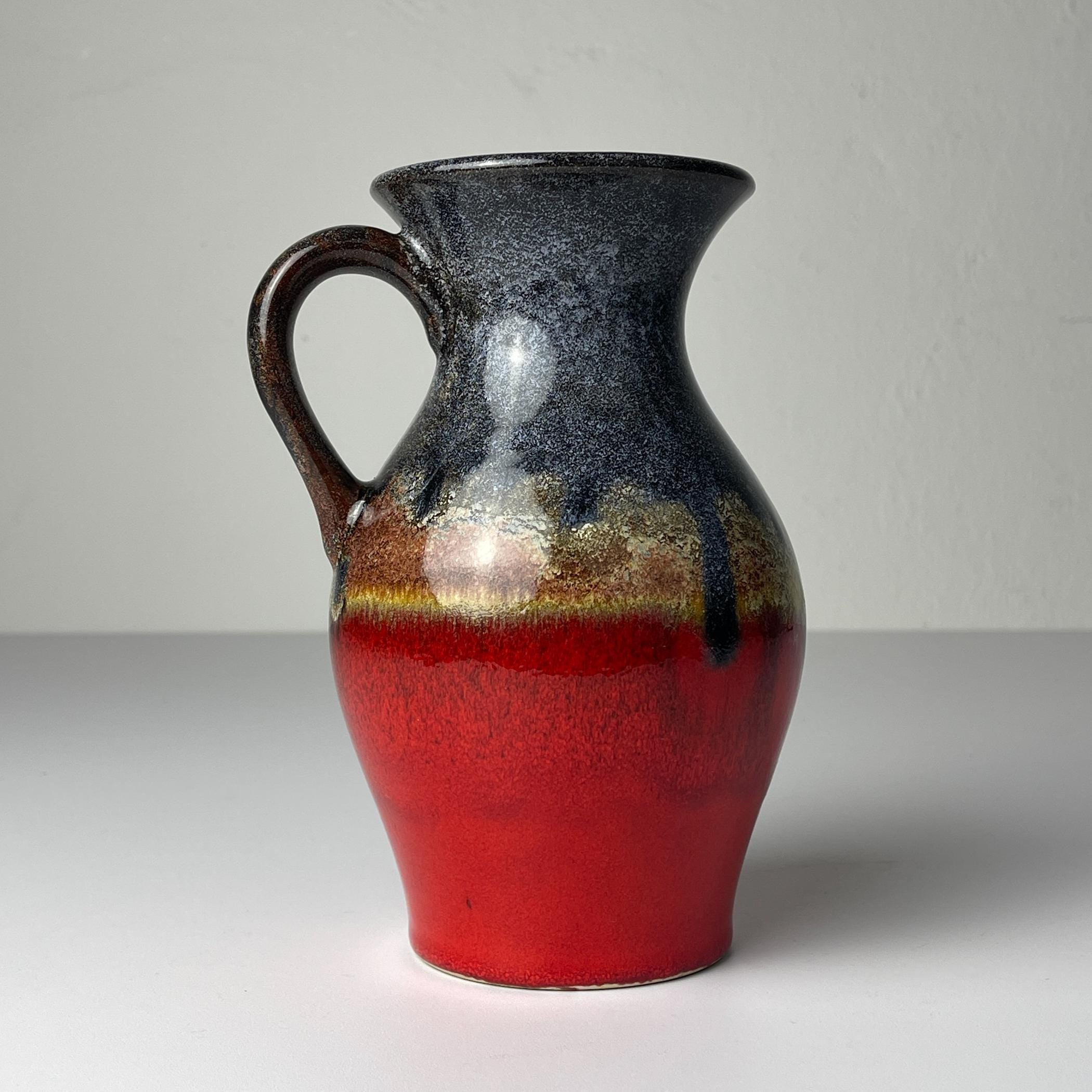 Vintage ceramic vase Lava, West Germany, 1970, Mid-century home decor