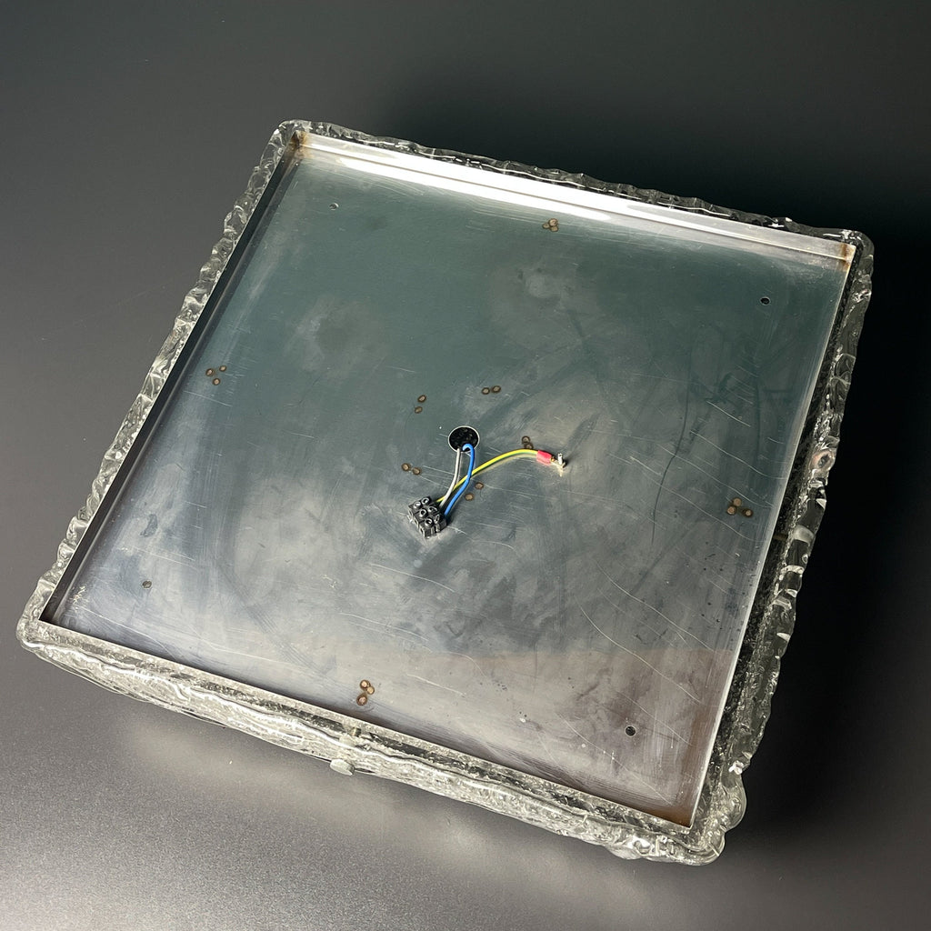 Vintage ice murano glass ceiling lamp by J.T.Kalmar, Austria, 1960s