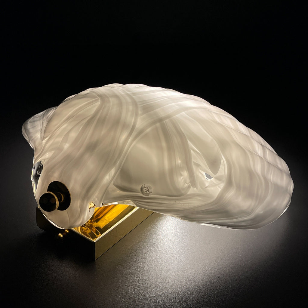 Vintage murano wall lamp Seashell by "La Murrina" Italy 1980s MCM unique Italian lighting