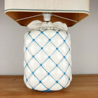 Vintage ceramic table lamp Italy 1960s Pillow lamp quilt nightlamp Retro home lighting