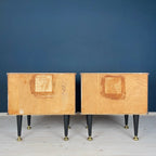 Vintage Birdseye Maple Nightstands: Mid-Century Modern Bedside Tables