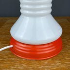 Vintage White Opaline Glass Table Lamp: Italian Mid-Century Modern Lighting