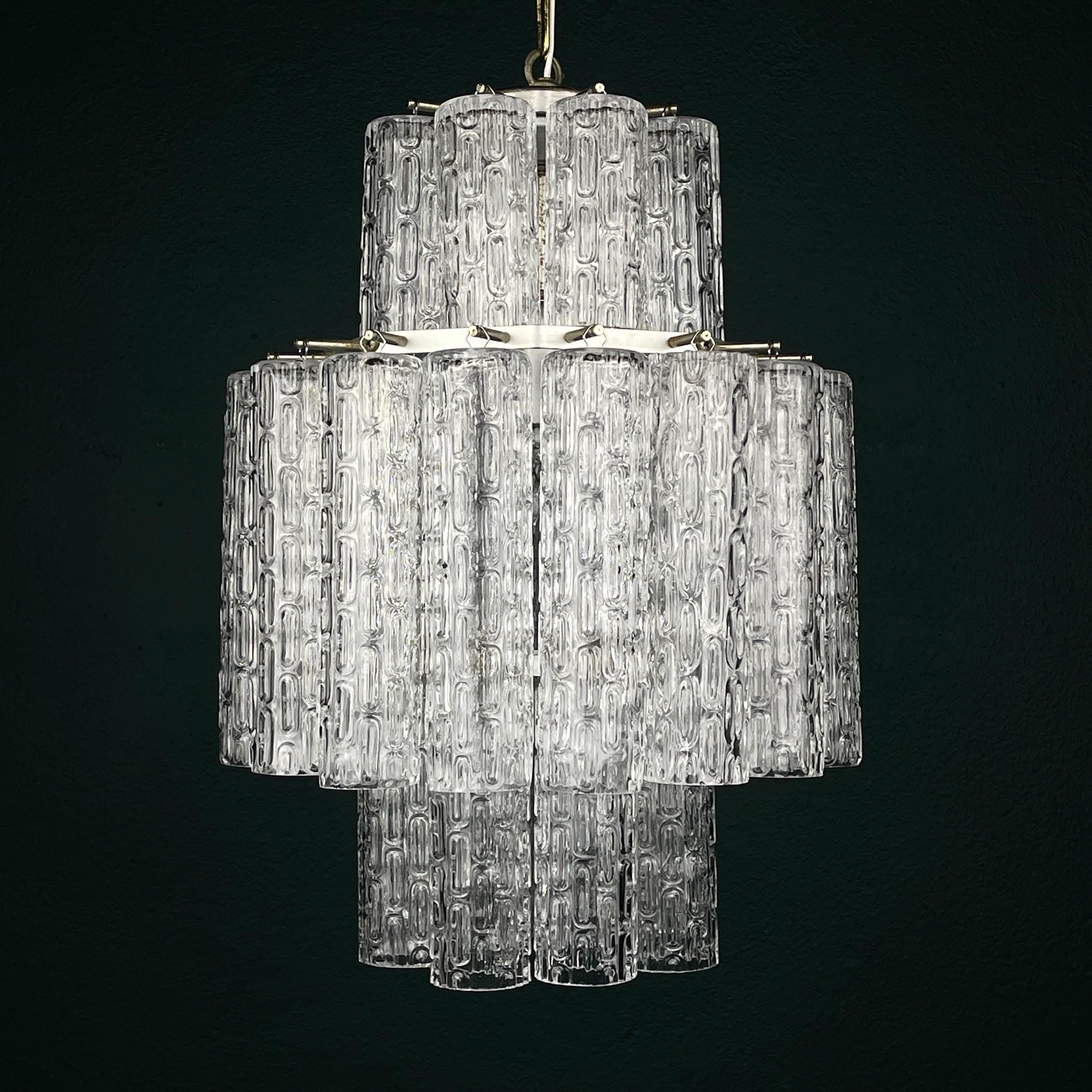 Classic Murano chandelier Tronchi by Venini, Italy 1960s