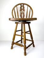 Vintage wooden bar swivel chair, Slovenia 1992