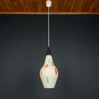 Mid-century multicolor opaline murano glass pendant lamp by Stilnovo Italy 1950s