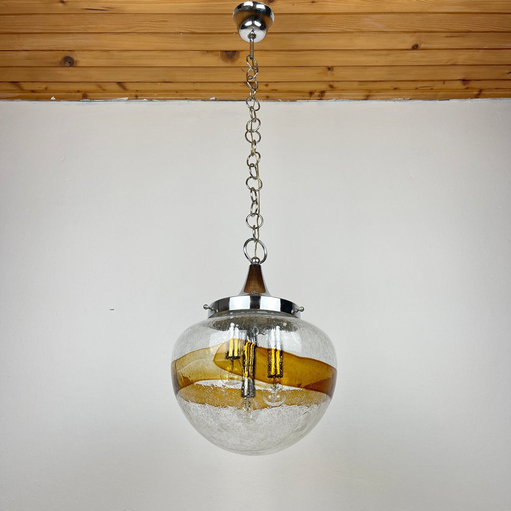 Murano glass pendant lamp  Italy 1970s Space age Mid-century modern italian lighting