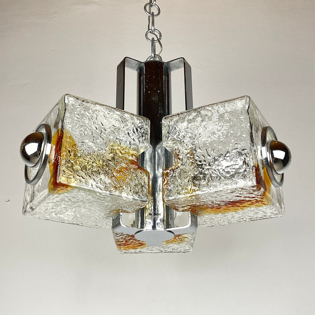 Toni Zuccheri Murano Glass Cube Chandelier for VeArt, 1970s