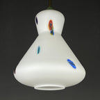 Mid-century multicolor opaline murano glass pendant lamp by Stilnovo Italy 1950s
