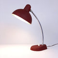 Vintage Burgundy Metal Desk Lamp: Italian Ministerial Lamp, 1950s