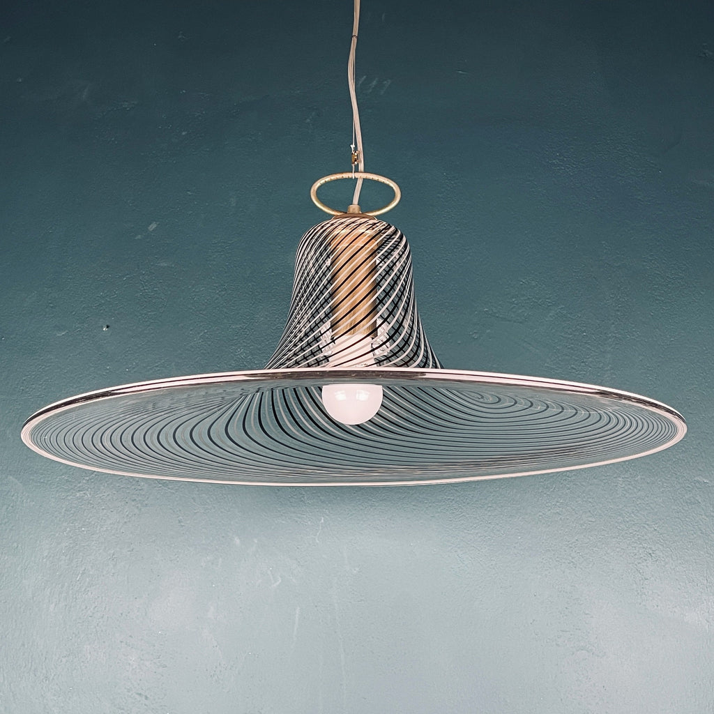 Vintage swirl Murano pendant lamp Italy 1970s Italian modern murano chandelier