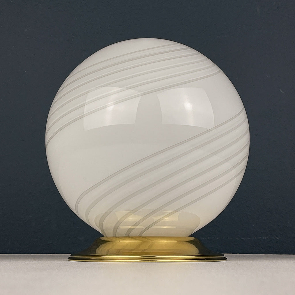 Vintage white murano table lamp Italy 1970s, Mid-century modern design