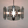 Mid-Century Modern Smoked Glass Pendant Lamp: EMI Poljcane Yugoslavia '70s