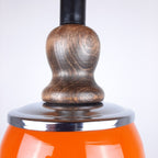 Mid-century orange glass pendant lamp Yugoslavia 1970s Retro lighting Space age