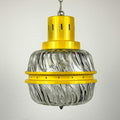 Mid-century yellow pendant lamp Italy 1960s Vintage Italian lighting Space Age