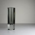 Sommerso gray Murano glass vase, style Flavio Poli, Italy 1970s