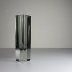 Sommerso gray Murano glass vase, style Flavio Poli, Italy 1970s