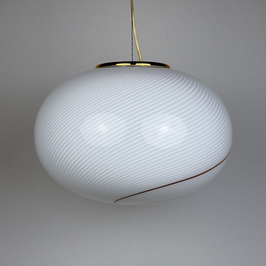 Classic swirl murano pendant lamp Vetri Murano, Italy 1970s
