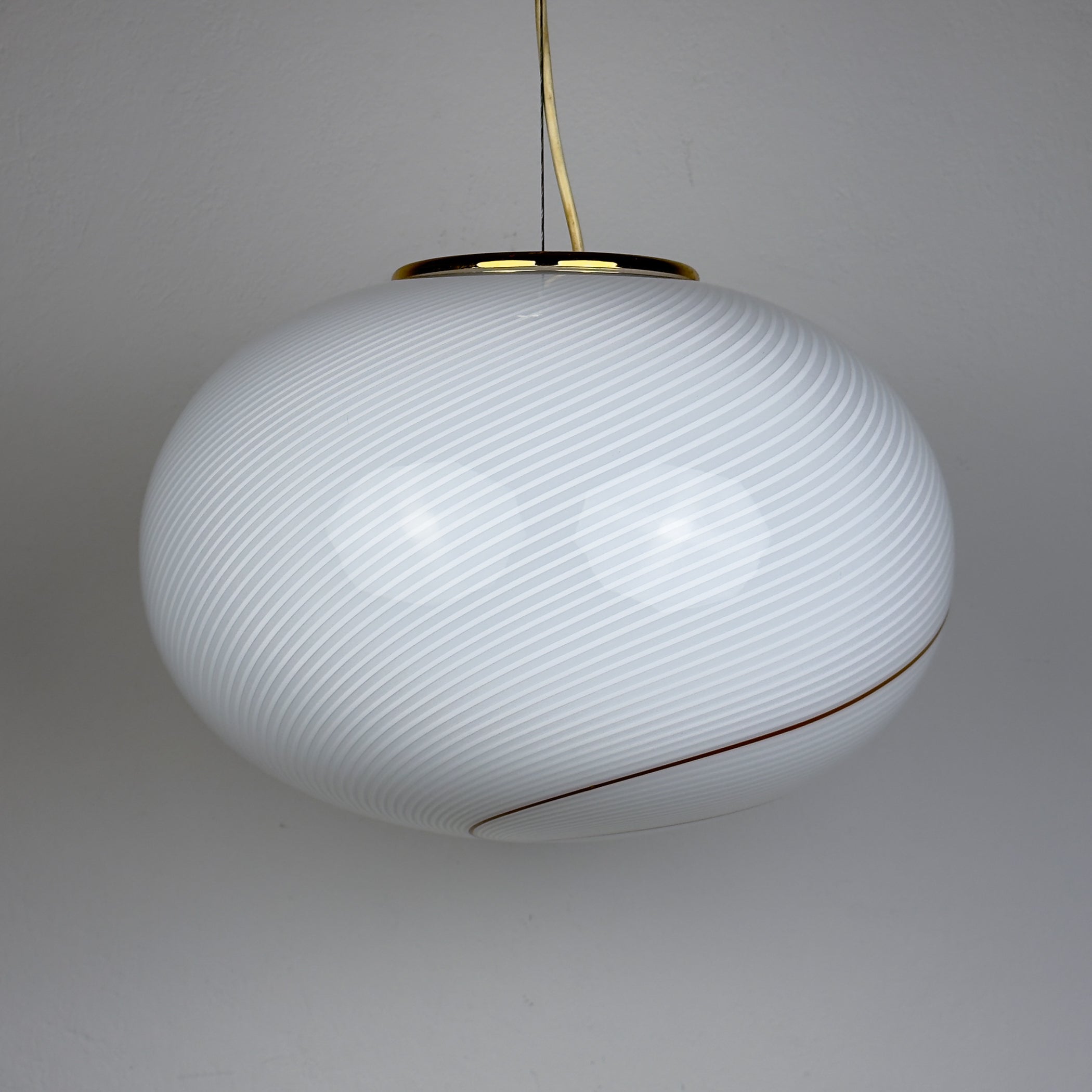Classic swirl murano pendant lamp Vetri Murano, Italy 1970s