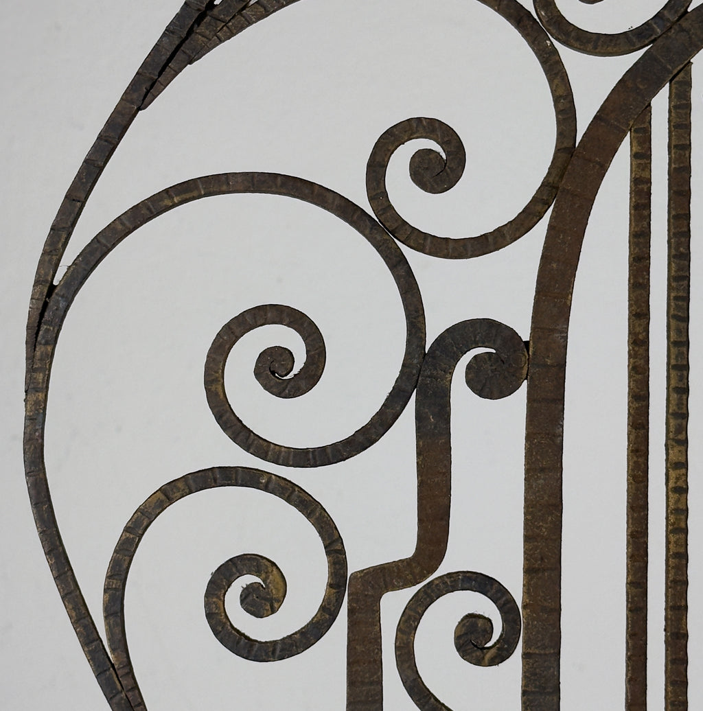 Antique wall decorative panel of wrought iron, Italy 1920s