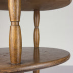 Vintage wooden nightstand Italy 1950s, mid-century wooden bedside table