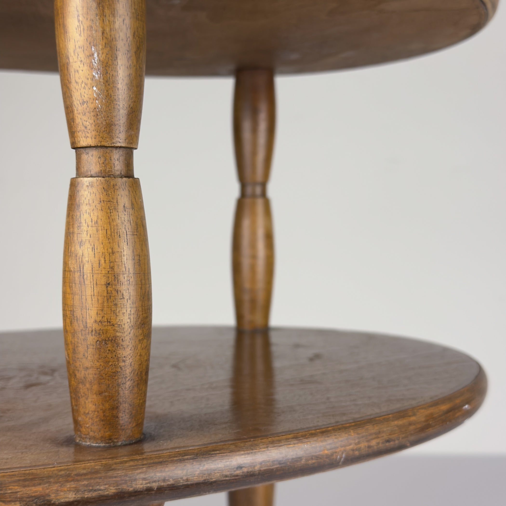 Vintage wooden nightstand Italy 1950s, mid-century wooden bedside table