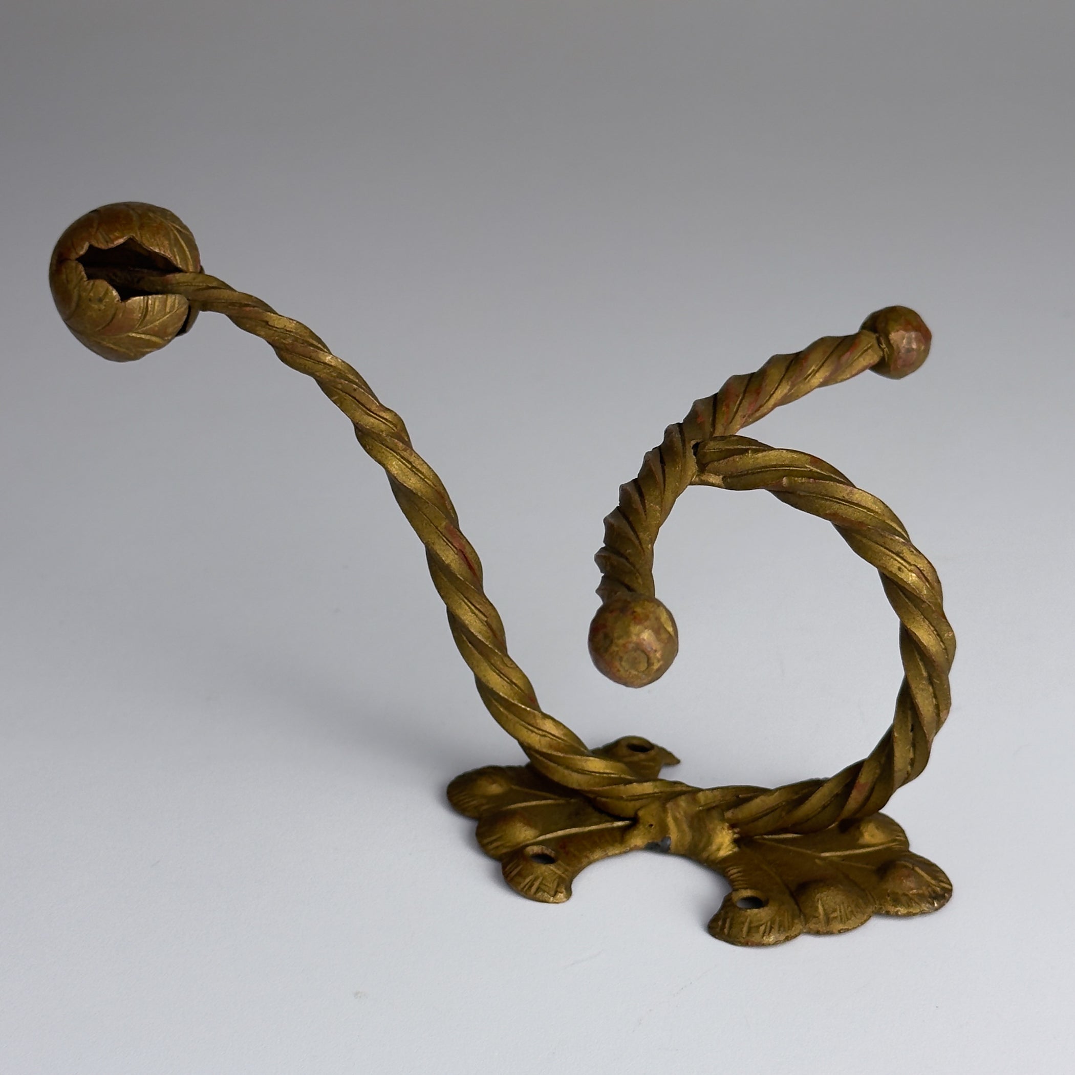 Antique bronze wall hook, Italy early 20th century