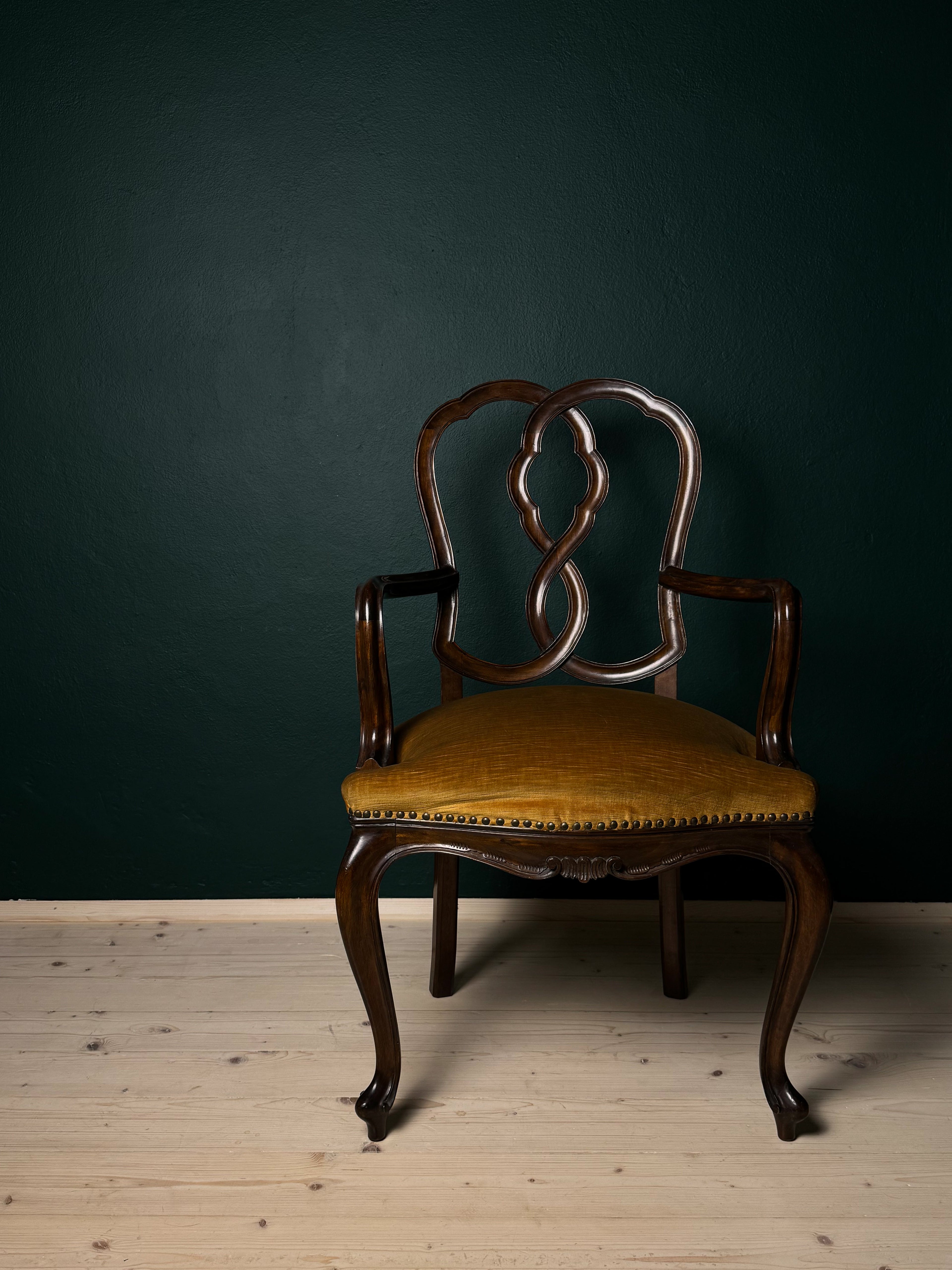 Vintage dining chair with arms, Italy 1950s