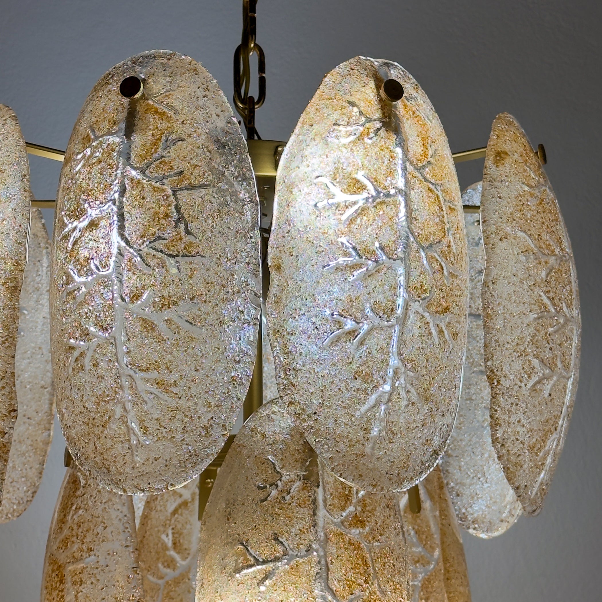 Original cascade murano glass chandelier, Italy 1980s