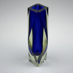 Vintage sommerso blue Murano vase, Italy 1970s