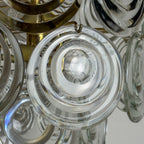 Vintage glass disc chandelier, Italy 1970s