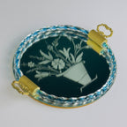 Vintage Venetian glass Mirror Tray, Italy 1950s