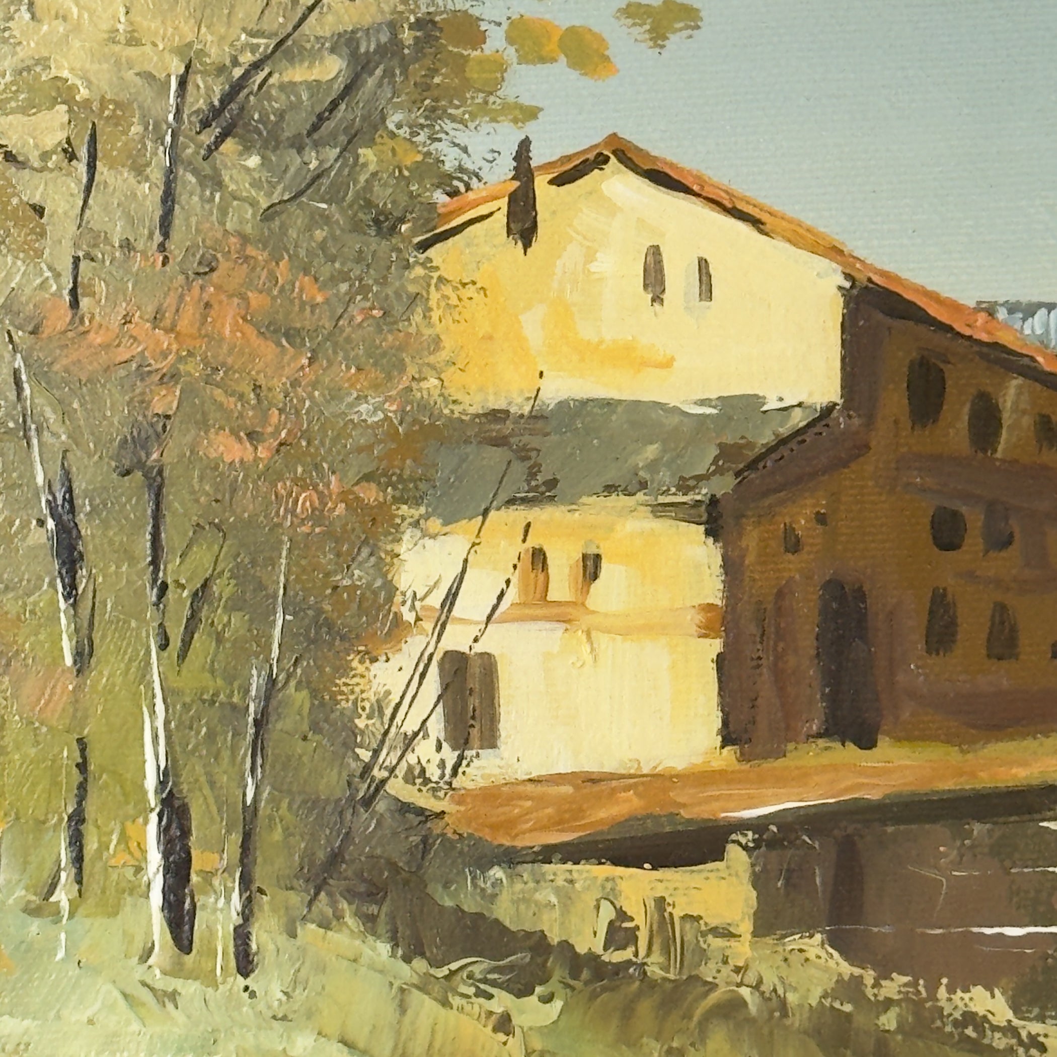 Original Landscape Oil Painting, Italy 1960s, Signed, Framed