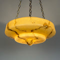 Art Deco yellow glass pendant lamp, Italy 1930s