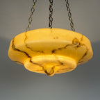 Art Deco yellow glass pendant lamp, Italy 1930s