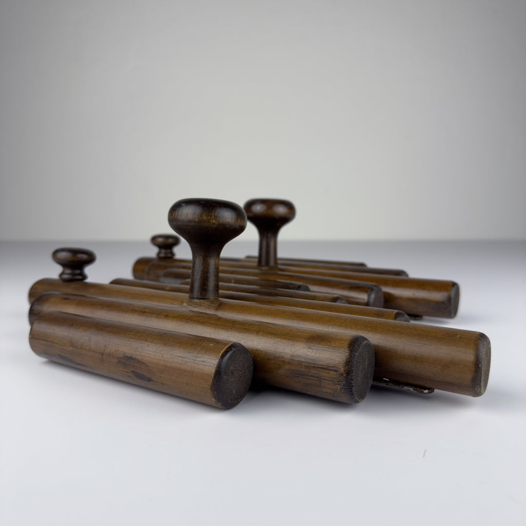 Vintage wooden hangers, Italy, 1970s, Set of 2