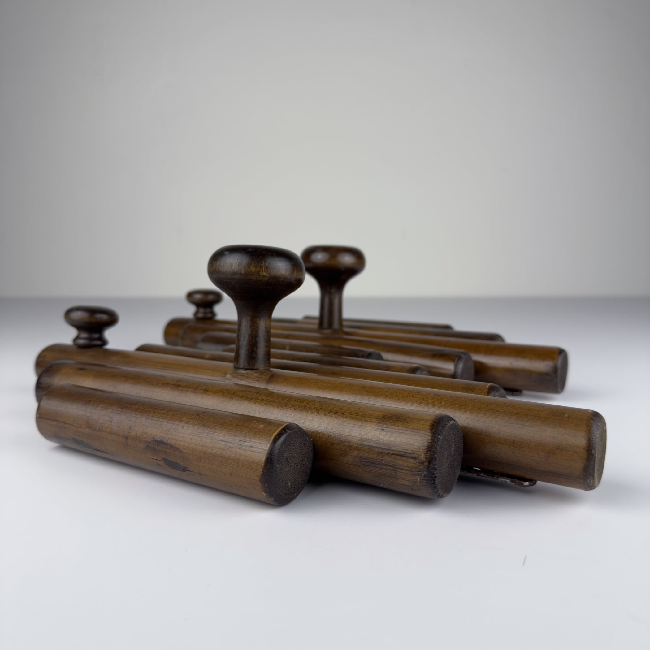 Vintage wooden hangers, Italy, 1970s, Set of 2