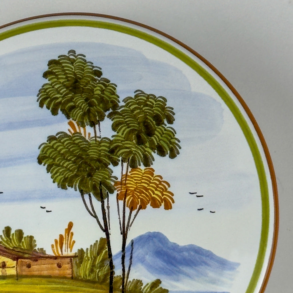 Vintage hand painted round trinket box by manufacture Di Stefano, Italy, late 20th Century