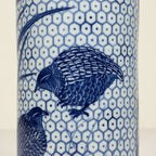 Vintage ceramic vase Quail and Millet, Japan 1970s